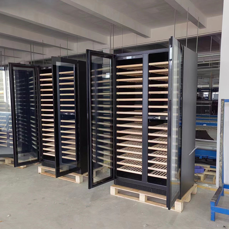 185 bottiglie Display di vino raffreddatore a doppia zona porta in vetro elettrica modello LD-185D