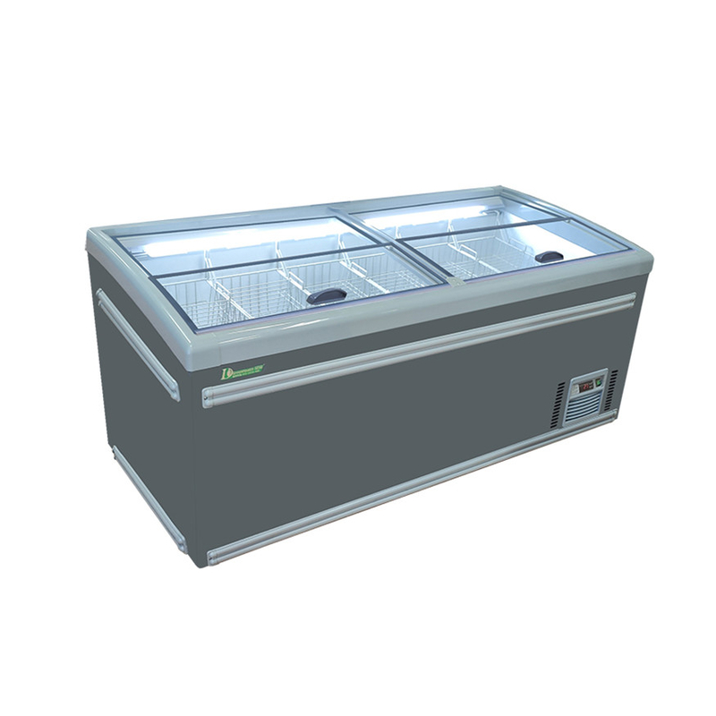 Supermercato con porta scorrevole Isola Freezer con illuminazione interna
