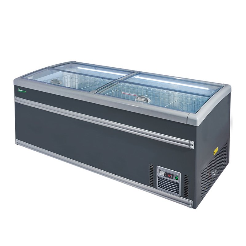 Supermercato con porta scorrevole Isola Freezer con illuminazione interna