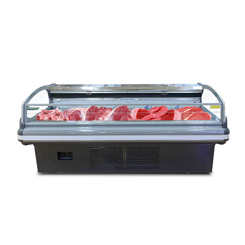 Ventilatore di raffreddamento in acciaio inossidabile Display di carne Freezer da -2 a 8.C con luce LED