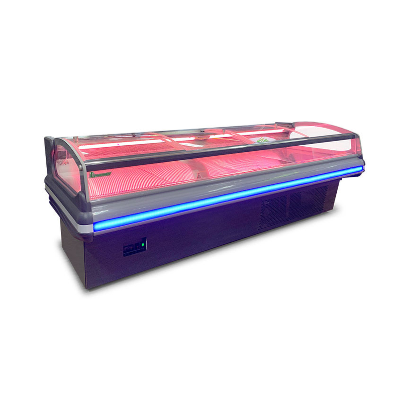 Ventilatore di raffreddamento in acciaio inossidabile Display di carne Freezer da -2 a 8.C con luce LED