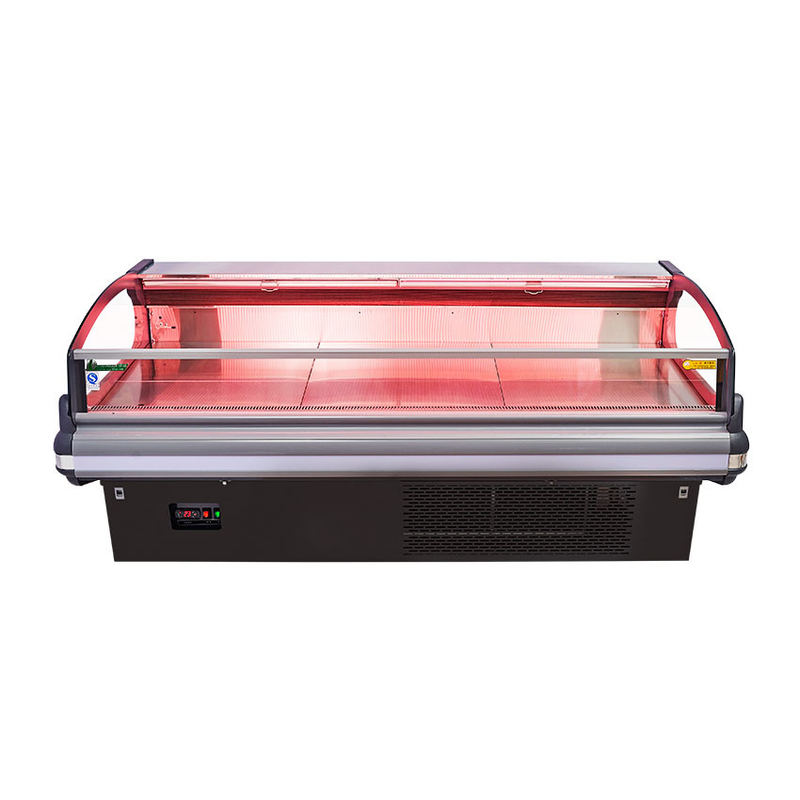 Ventilatore di raffreddamento in acciaio inossidabile Display di carne Freezer da -2 a 8.C con luce LED
