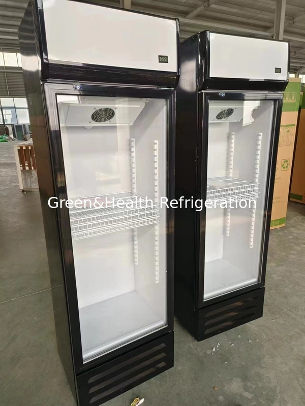 Supermercato a porta singola Chiller di bevande in vetro con raffreddamento diretto ad aria