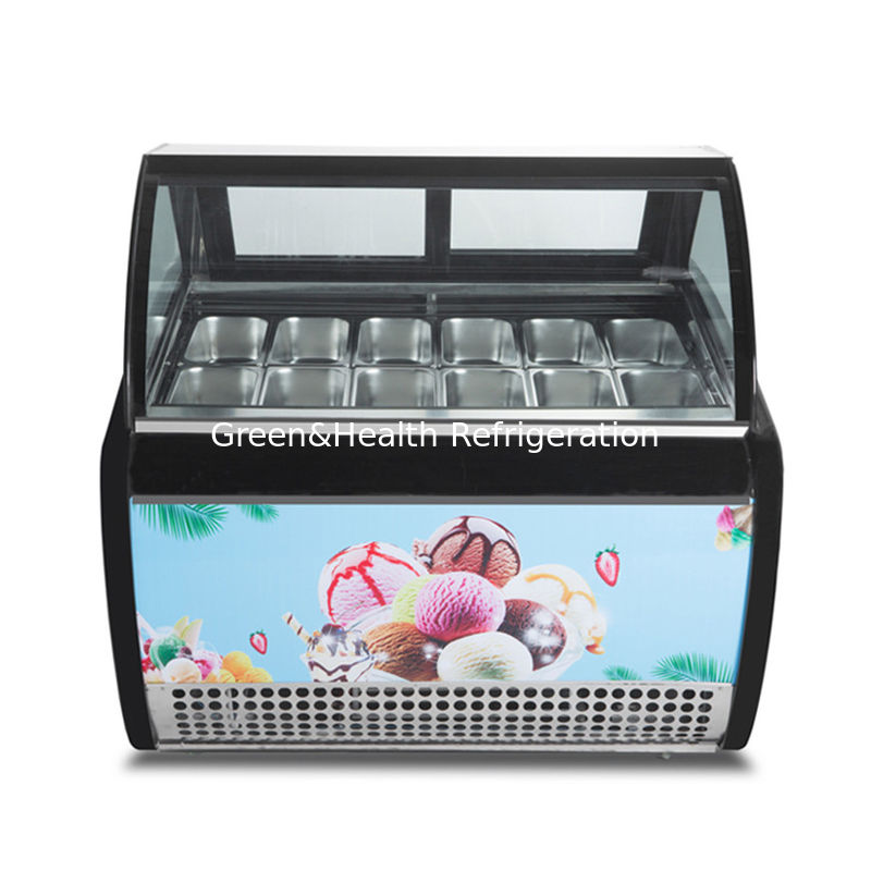 Vetrina gelato da banco con vetro antiappannamento Compressore Danfoss e raffreddamento ad aria dinamico