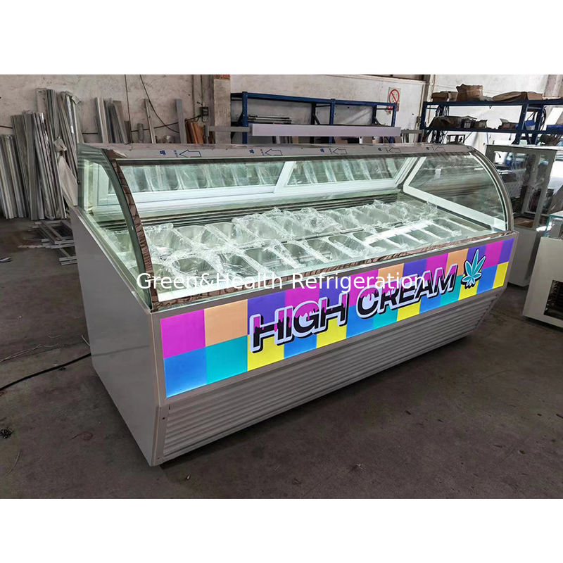 Vetrina gelato da banco con vetro antiappannamento Compressore Danfoss e raffreddamento ad aria dinamico