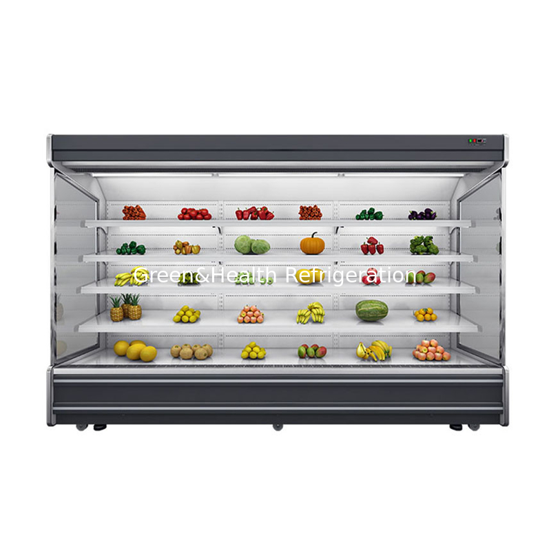 Vetrina aperta del supermercato del refrigeratore di Multideck della tenda di notte per la bevanda ed il yogurt