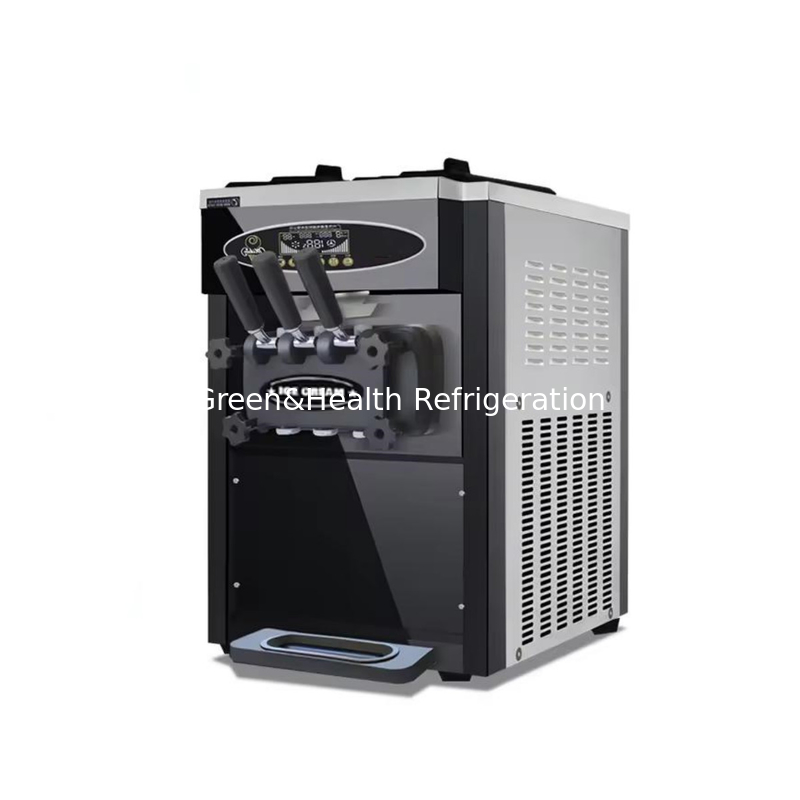 3 sapori Floor Stand 304 in acciaio inossidabile Macchine per la produzione di gelato con caster