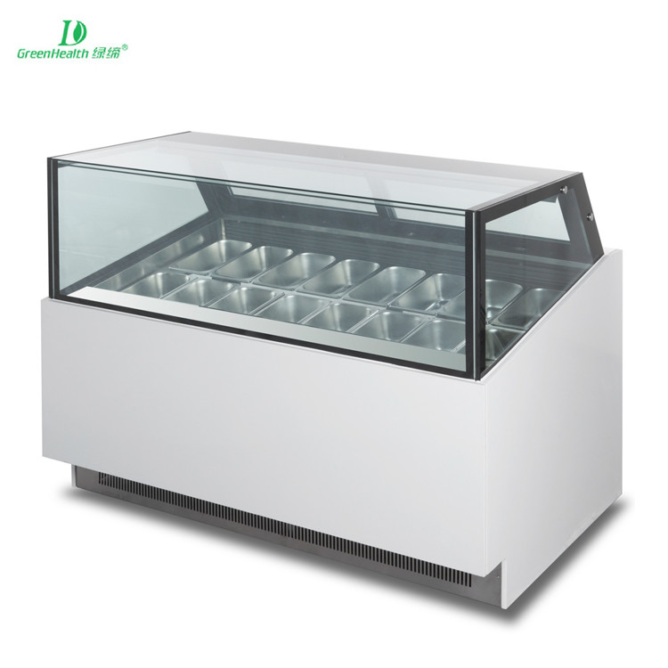 Congelatore a display di gelato a bassa temperatura con scatola luminosa personalizzata o base in marmo