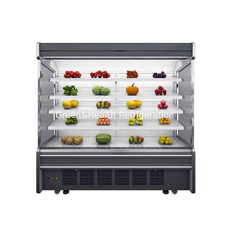 Frigorifero espositore per verdure a plug-in, espositore multideck, refrigeratore commerciale a vetrina aperta