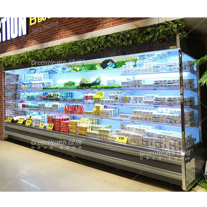 Chiller a schermo aperto a LED con 4 scaffali e 5 schermi a 2-8.C