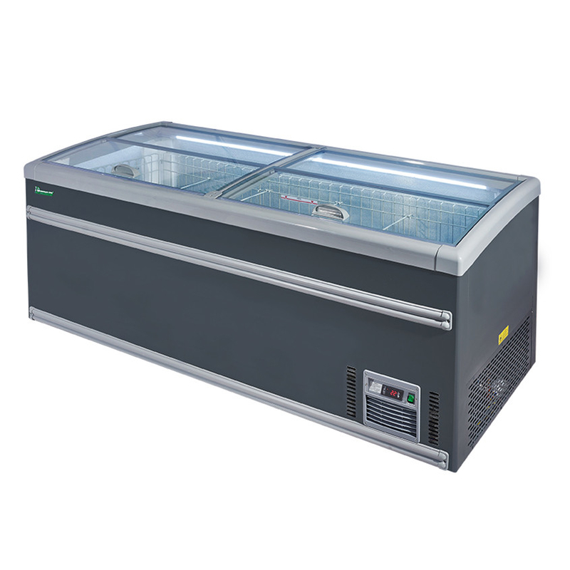 Congelatore per supermercati bianco / grigio con scongelamento automatico per negozi di alimentari