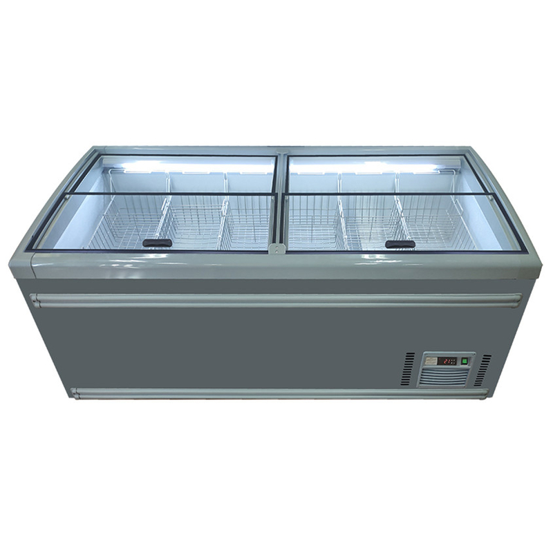Congelatore per supermercati bianco / grigio con scongelamento automatico per negozi di alimentari