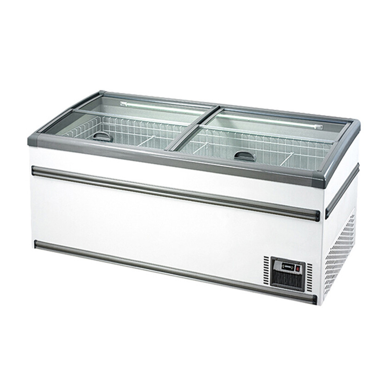 Congelatore per supermercati bianco / grigio con scongelamento automatico per negozi di alimentari