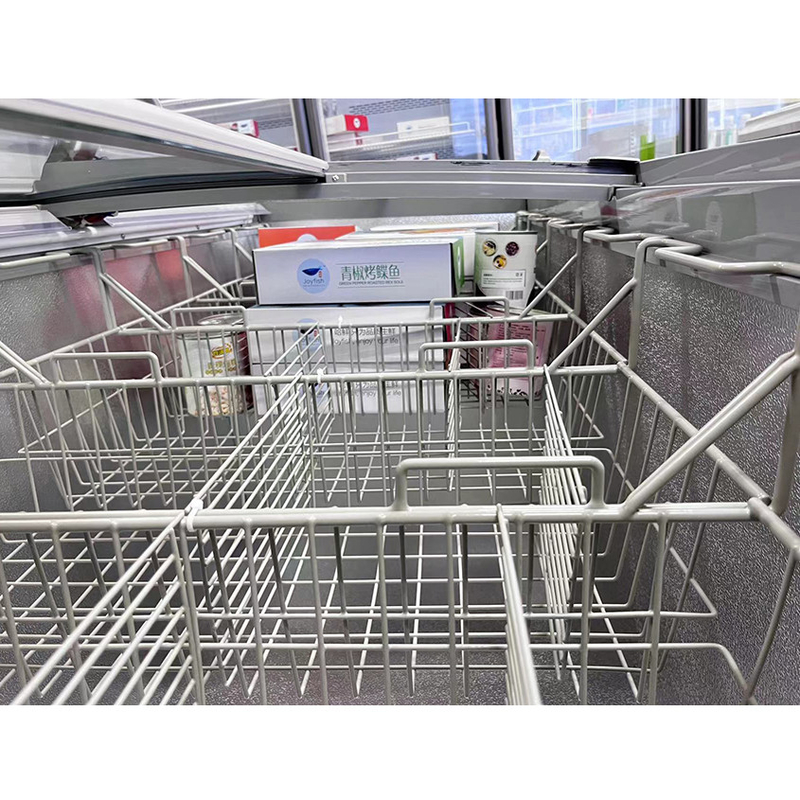 Congelatore per supermercati bianco / grigio con scongelamento automatico per negozi di alimentari