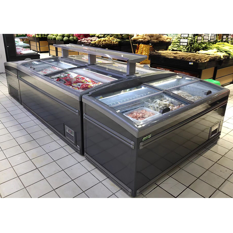 Congelatore per supermercati bianco / grigio con scongelamento automatico per negozi di alimentari