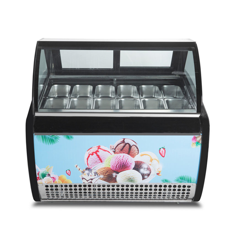Vitrina di gelato senza gelo con vetro anti nebbia e controller digitale -18~22.C