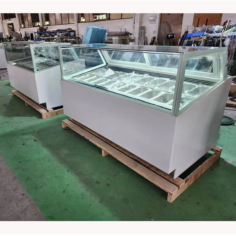 Vitrina di gelato senza gelo con vetro anti nebbia e controller digitale -18~22.C