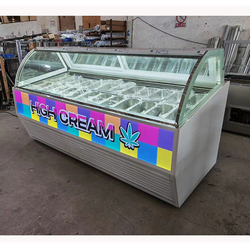 Vitrina di gelato senza gelo con vetro anti nebbia e controller digitale -18~22.C