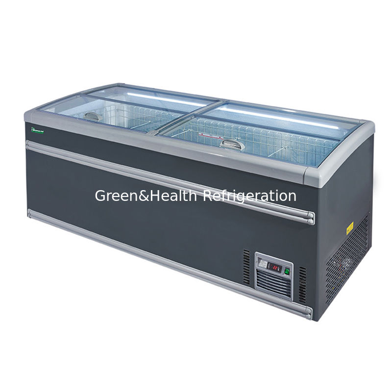 Display flessibile Tipo Porta di vetro Auto Defrostr Supermercato Isola Congelatore