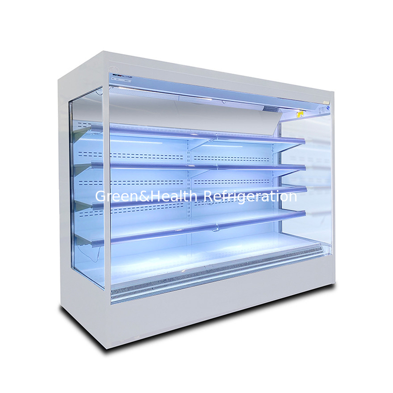 Conservazione dell'energia Porta di vetro multideck open chiller per i progetti di supermercati
