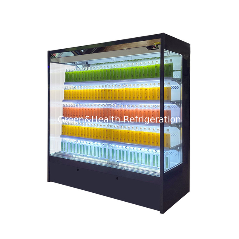 Conservazione dell'energia Porta di vetro multideck open chiller per i progetti di supermercati
