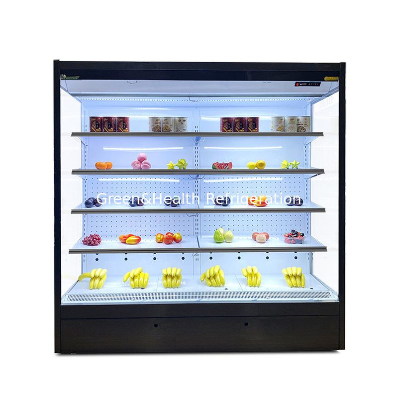 Conservazione dell'energia Porta di vetro multideck open chiller per i progetti di supermercati