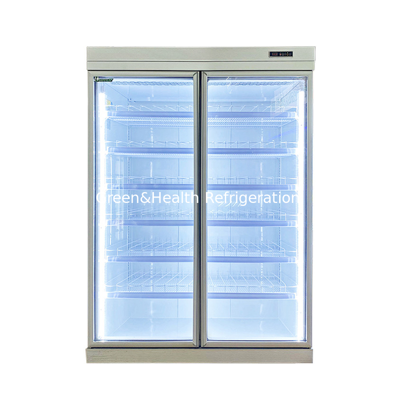 Commerciale -18C Display verticale di vetro porta frigorifero per alimenti surgelati