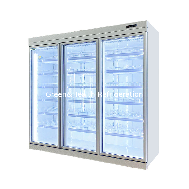 Commerciale -18C Display verticale di vetro porta frigorifero per alimenti surgelati