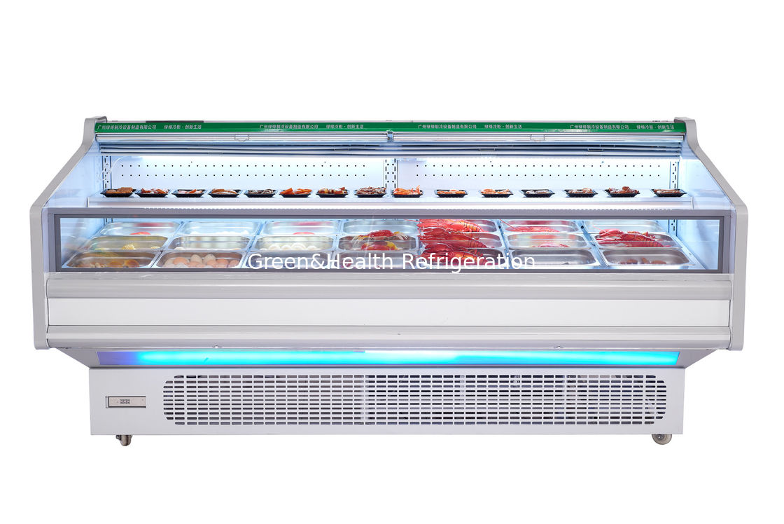 Frigorifero a display orizzontale aperto da acciaio inossidabile da 800L per frigoriferi di carne
