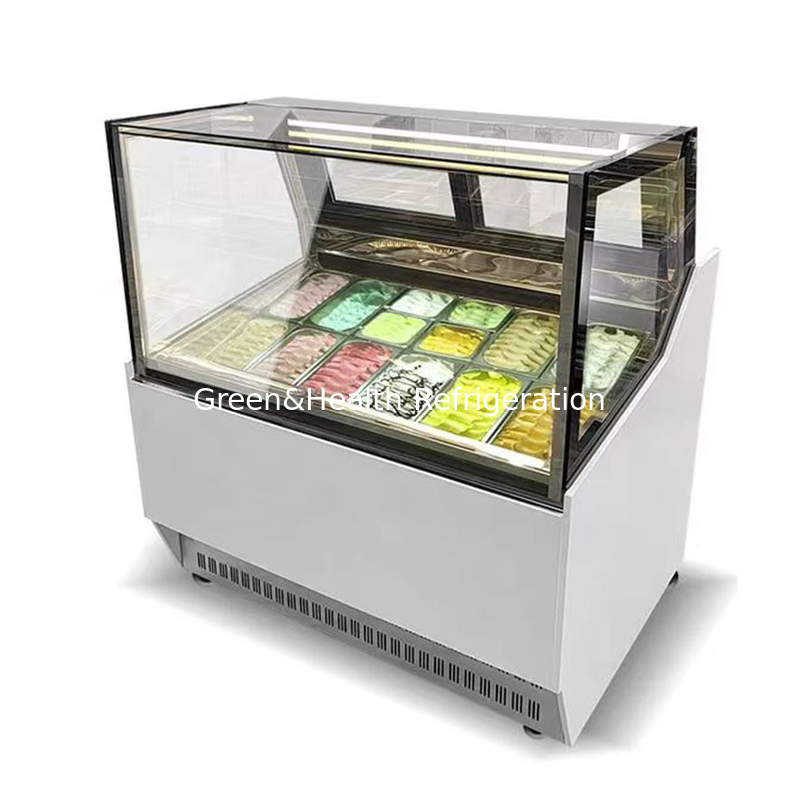 Congelatore a display di gelato senza gelo e a risparmio energetico per grande capacità di stoccaggio