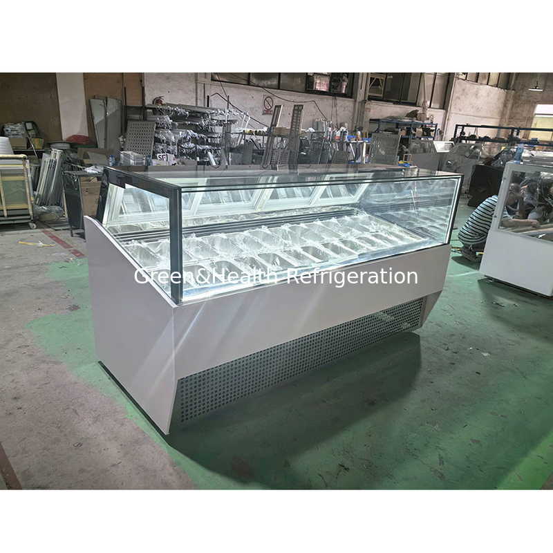 Congelatore a display di gelato senza gelo e a risparmio energetico per grande capacità di stoccaggio