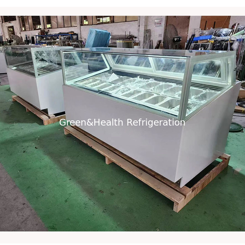 Congelatore a display di gelato senza gelo e a risparmio energetico per grande capacità di stoccaggio