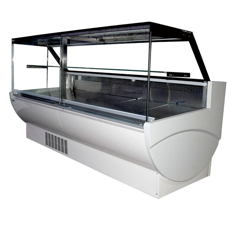 Display in vetro quadrato frigorifero con porta aperta Temperatura 2-6°C e prestazioni