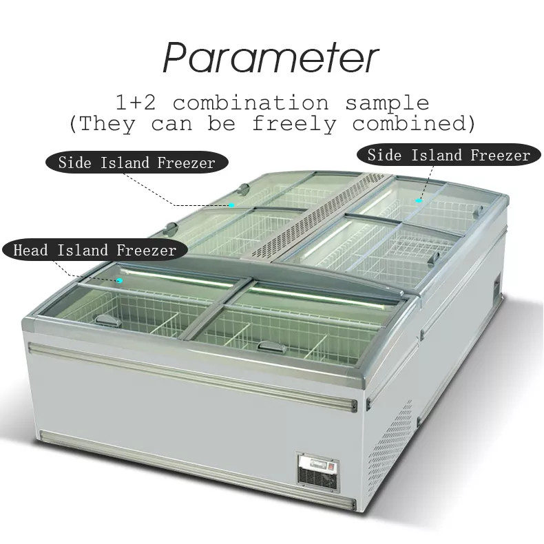 Sistema di raffreddamento diretto Congelatore commerciale a display con temperatura -18-22°C e volume 630L