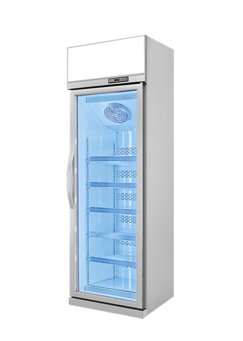 Fabbrica uscita verso l' alto Unità Verticale Con Illuminazione Porta di vetro Congelatore Display Armadio Frigo