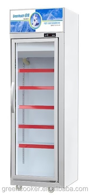 Fabbrica uscita verso l' alto Unità Verticale Con Illuminazione Porta di vetro Congelatore Display Armadio Frigo