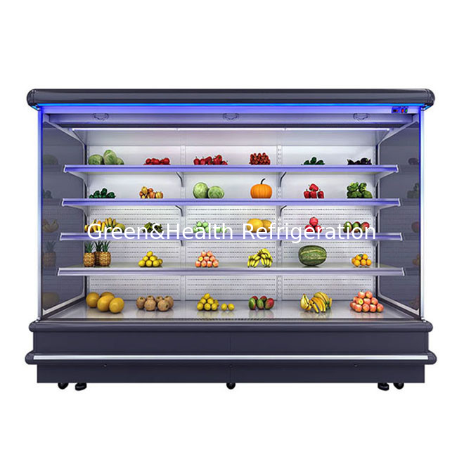 Multideck open chiller per il supermercato display di frutta LED luce vetro congelatore