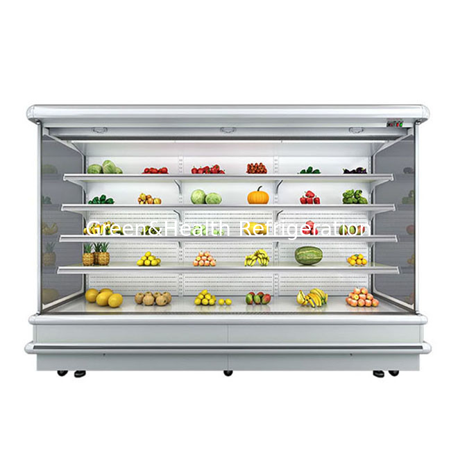 Multideck open chiller per il supermercato display di frutta LED luce vetro congelatore
