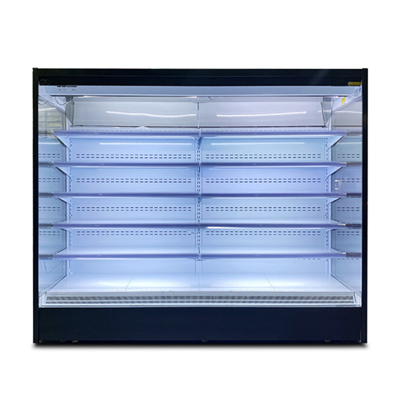 Multi strato tipo aperto vetro in acciaio inossidabile Air Curtain Cabinet con semi di loto e LED