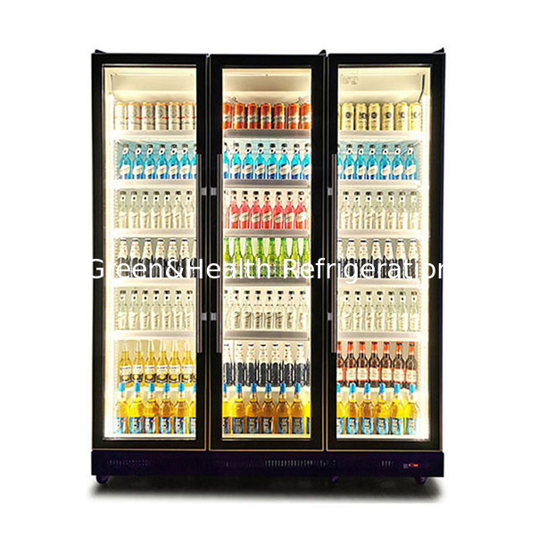 1154L Tre porte colorato negozio bevande deposito display frigorifero