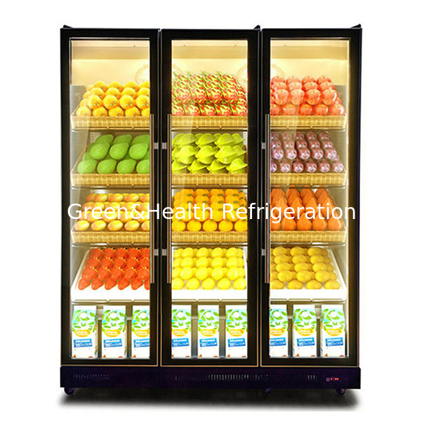 1154L Tre porte colorato negozio bevande deposito display frigorifero