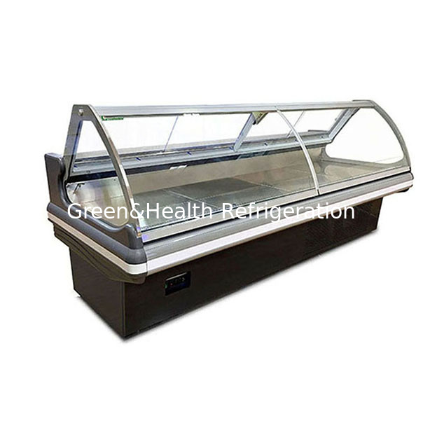 Bottega di carne/supermercato/flip top glass in acciaio inossidabile Display freezer per lo stoccaggio di carne fresca