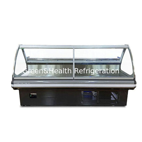 Bottega di carne/supermercato/flip top glass in acciaio inossidabile Display freezer per lo stoccaggio di carne fresca