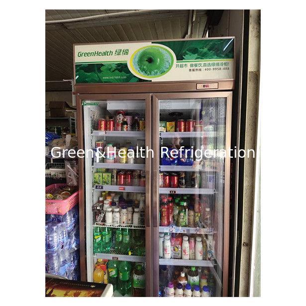 Supermercato commerciale / negozio due / tre porte di vetro Economy frigorifero display frigorifero