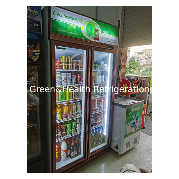 Supermercato commerciale / negozio due / tre porte di vetro Economy frigorifero display frigorifero