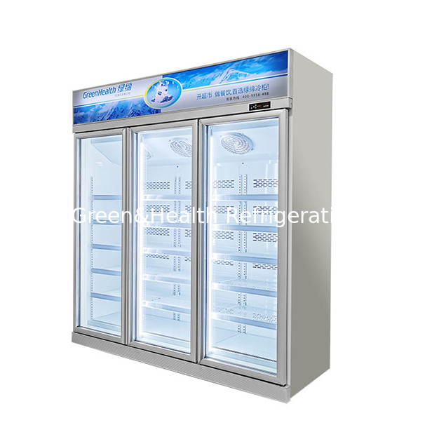 Tre porte di vetro sul display dell'unità superiore Freezer per prodotti congelati a bassa temperatura