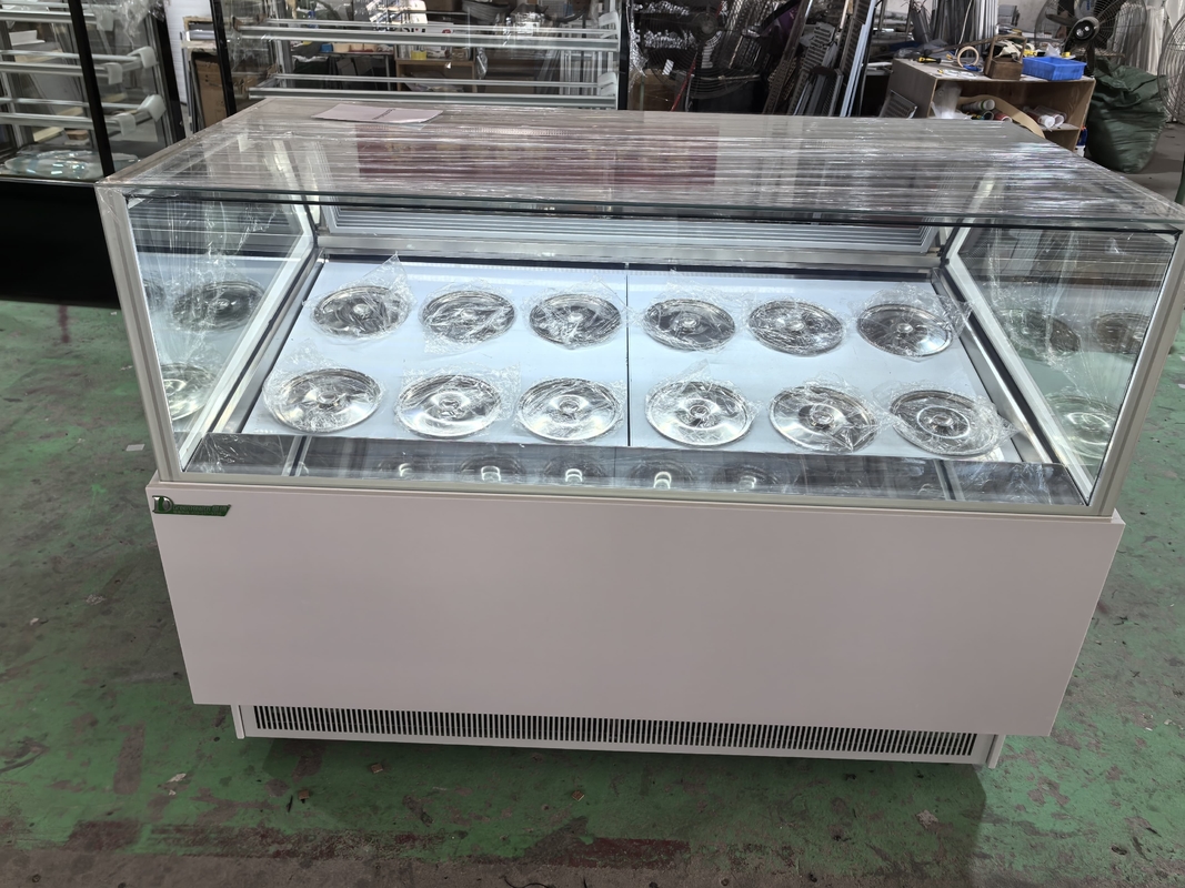 Negozi di gelati Attrezzature Display gelati Congelatore Gabinetto per immersioni di gelati