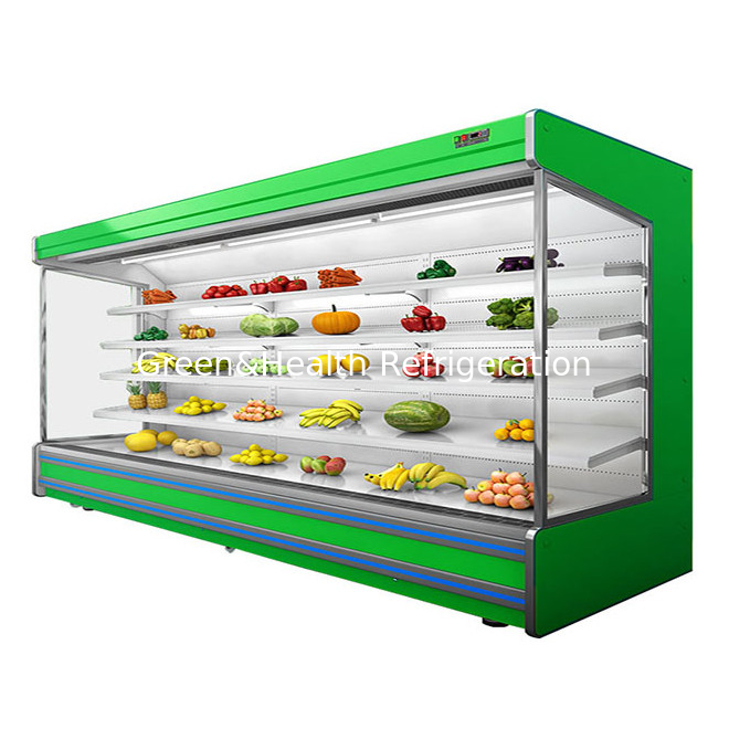 Commerciale multifunzionale a tenda aperta Fruti / ortaggi / latticini Display di stoccaggio Air Curtain Cabinet Freezer