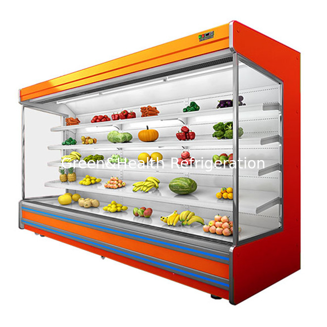 Commerciale multifunzionale a tenda aperta Fruti / ortaggi / latticini Display di stoccaggio Air Curtain Cabinet Freezer