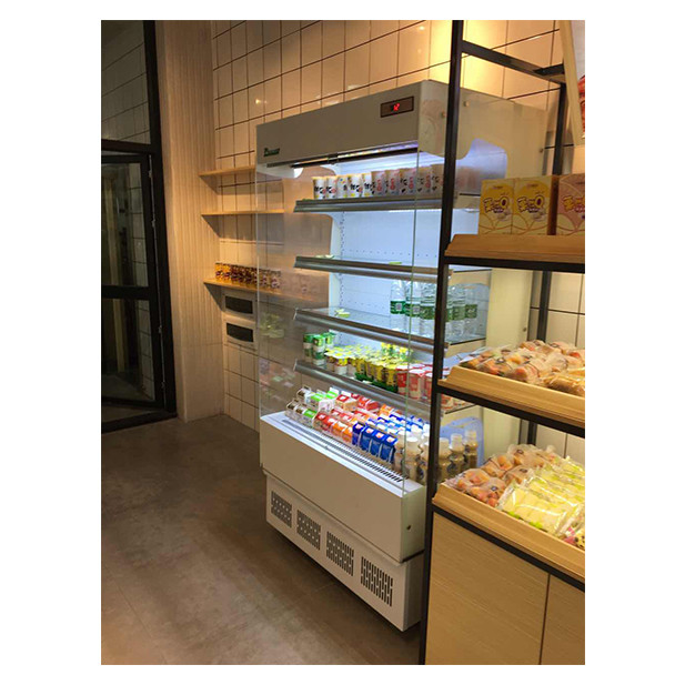 Commerciale Display di piccolo magazzino tipo open chiller Air Curtain Cabinet In negozi di comodità / piccoli negozi